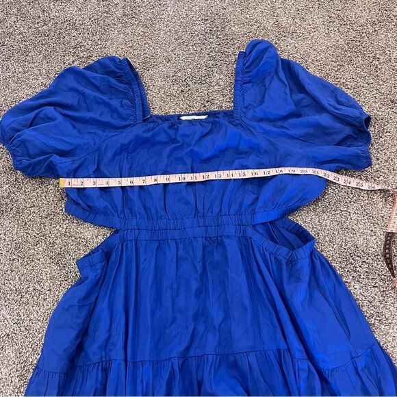 The Drop Anaya Maxi Dress | Square Neck, Cut-Out, Tiered, 3X, Dazzling Blue - Picture 12 of 13